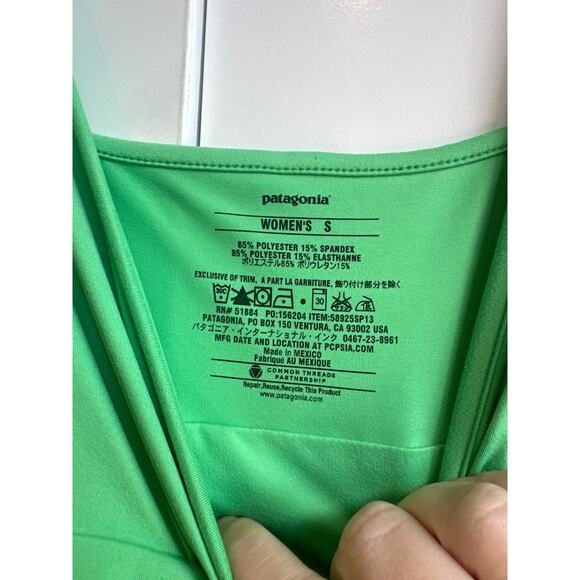 Patagonia Size Small Lime Green Tank Slim Fit Florita Athletic Dress - Picture 3 of 6